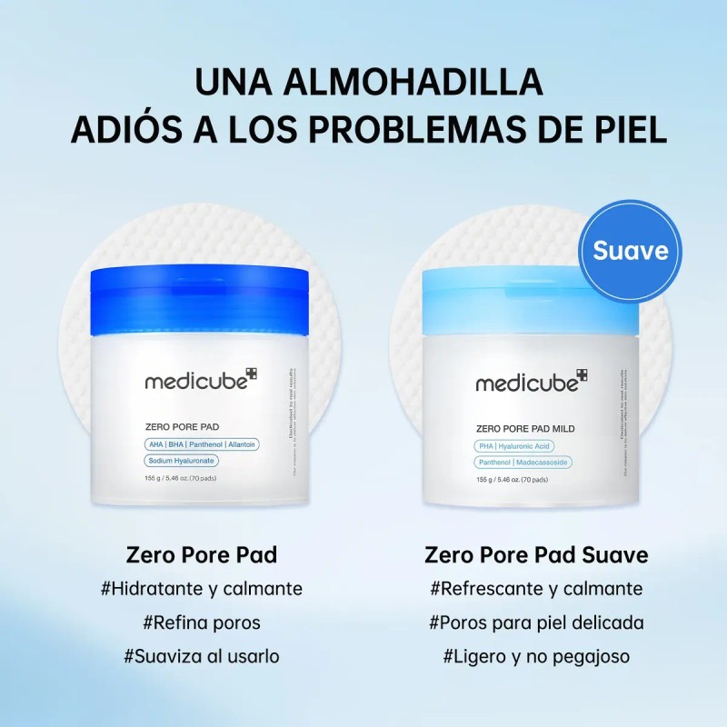 Medicube Pads Zero Pore 2.0 Exfoliantes Control Poros 70 Pzs