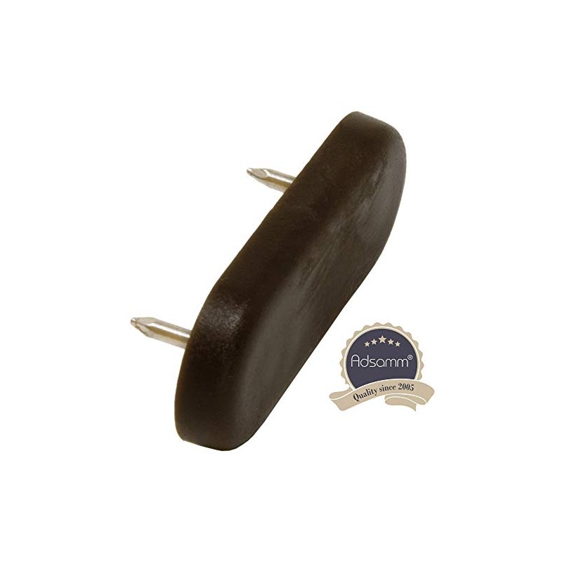 Adsamm® 16 x plastic glides with 2 nails, brown, 18