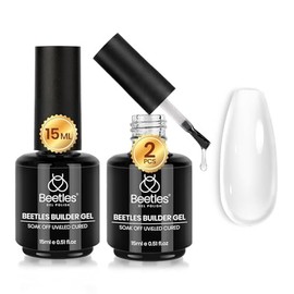Beetles - Gel constructor para uñas, 2 unidades de gel transparente 8 en 1 para ápice instantáneo, fortalecimiento y extensión, apto para principiante