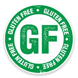2 x 10cm Gluten Free Vinyl Sticker Decal Car Kitchen Food Restaurant Sign #9322 (10cm Wide x 10cm High)
