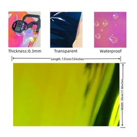 JERLITU Iridescent PVC Vinyl Fabric 30cm X 137cm Roll, Blue Vinyl Fabric Easy to Cut Very Suitable for Handmade DIY, Interior Decoration, Hair Accessories, and Other Fashion Products