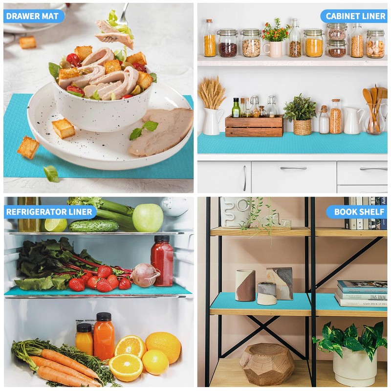 Bloss Shelf Liner,Drawer Liner Roll,EVA Washable Refrigerator Mat for Kitchen