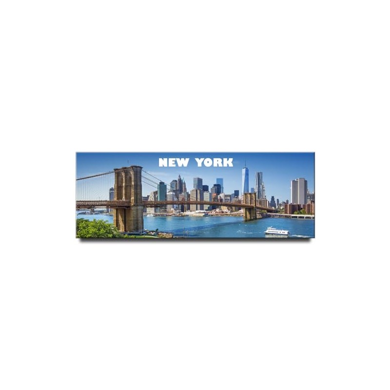 New York Panoramic Fridge Magnet Manhattan Travel Souvenir Brooklyn Bridge