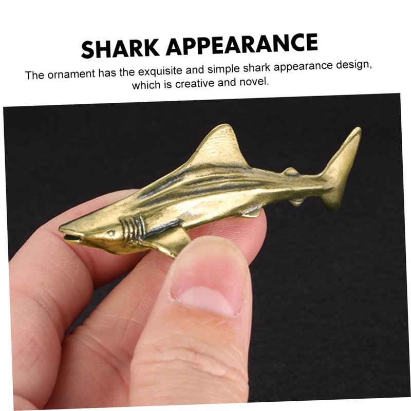 CORHAD Brass Shark Adornment Compact Desktop Decor Sturdy and Sturdy