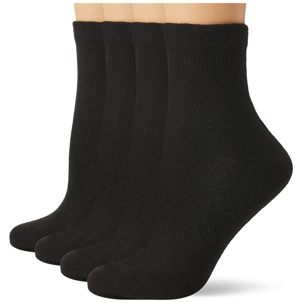 Dr. Scholl's Women's 4 Pack Diabetic and Circulatory Non Binding Ankle Socks, Black, Shoe Size: 4-10
