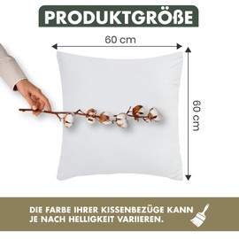 Terra Beds Federa per cuscino 60 x 60 cm (set con 2) – 100% cotone jersey 160 g/m², certificata Oeko-Tex, federa per cuscino 60 x 60 cm, con chiusura lampo, elastica morbida e traspirante – (bianco)