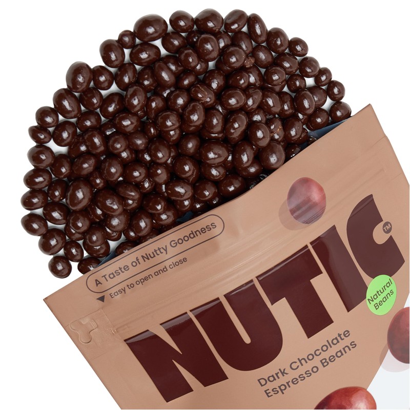 Nutic Gourmet Dark Chocolate Covered Espresso Beans - 1LB, Bulk