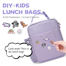 AOTM Insulated Lunch Bag Children, DIY Exclusive Lunch Box Bag Boys Girls, Portable Waterproof Small Cooler Bag, Thermal Lunch Bag for School/Picnic/On the Go