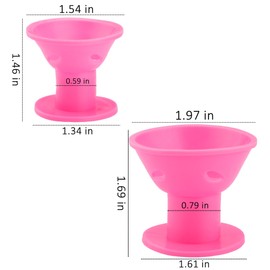 JANYUN JANYUN 40 Pcs Pink Magic Hair Rollers Include 20pcs Large Silicone Curlers and 20pcs Small Silicone Curlers