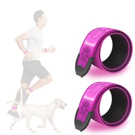 Dbhcbb 2-Pack LED Night Running Wristband, Rechargeable Reflective Gear Gift for Men and Women, 4 Colors & 3 Modes Light Up for Outdoor Sports, Cycling, Concerts, and Nighttime Activities