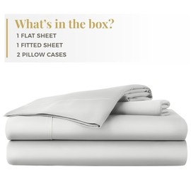WESTBROOKE 800 TC Ultrafine Cotton Sheet Set - Full Size Sateen Sheets | 4 Piece Long Staple Cotton Bedding Set with Elasticized 15.5" Deep Pocket - Soft, Breathable Luxury Sheets - Silver