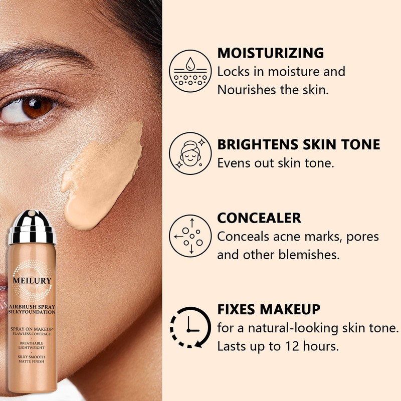 AirBrush Foundation Spray Set, Spray Foundation Makeup and Hydrating Face