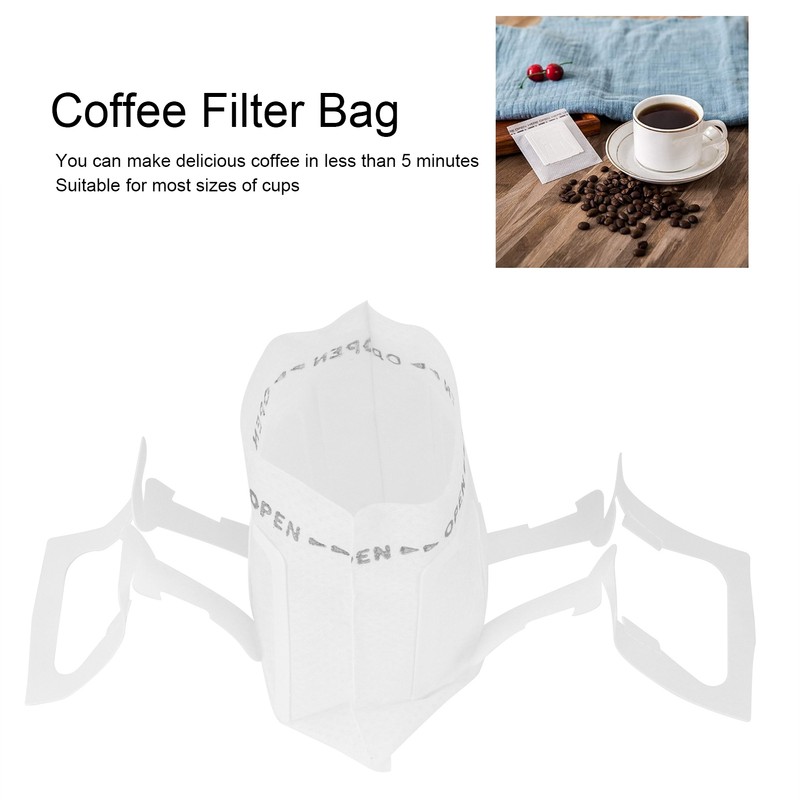 50pcs Disposable Hanging Ear Drip Coffee Filter Bag Portable Coffee
