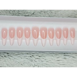 nailed by Rachel french tip long stiletto almond press on nails Soft gel nails French manicure