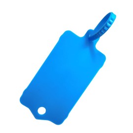 100pcs Reusable Blank Plastic Tags Ties Key Tags 1.45"*2.48" Serrated Tension Sealing Strap with Large Label Plastic Tie Mark Label Waterproof Hang Sign Write on Tag (Blue, 100pcs)
