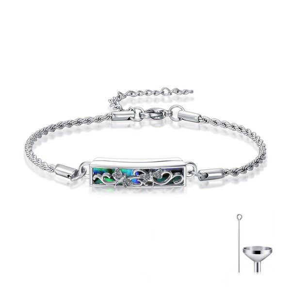 Flpruy Dragonfly Urn Bracelet for Ashes for Women 925 Sterling