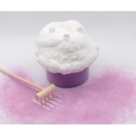 Lavender Sands by LUXXE SLIMES – 3oz Sand Slime + 3oz Drizzly Cloud Slime Topper, Includes Purple Flower Charms & Mini Rake - Calming Lavender Scented - Sensory Toy for Kids, Teens & Adults