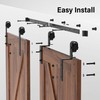WINSOON 8FT Single Track Bypass Barn Door Hardware Double Doors