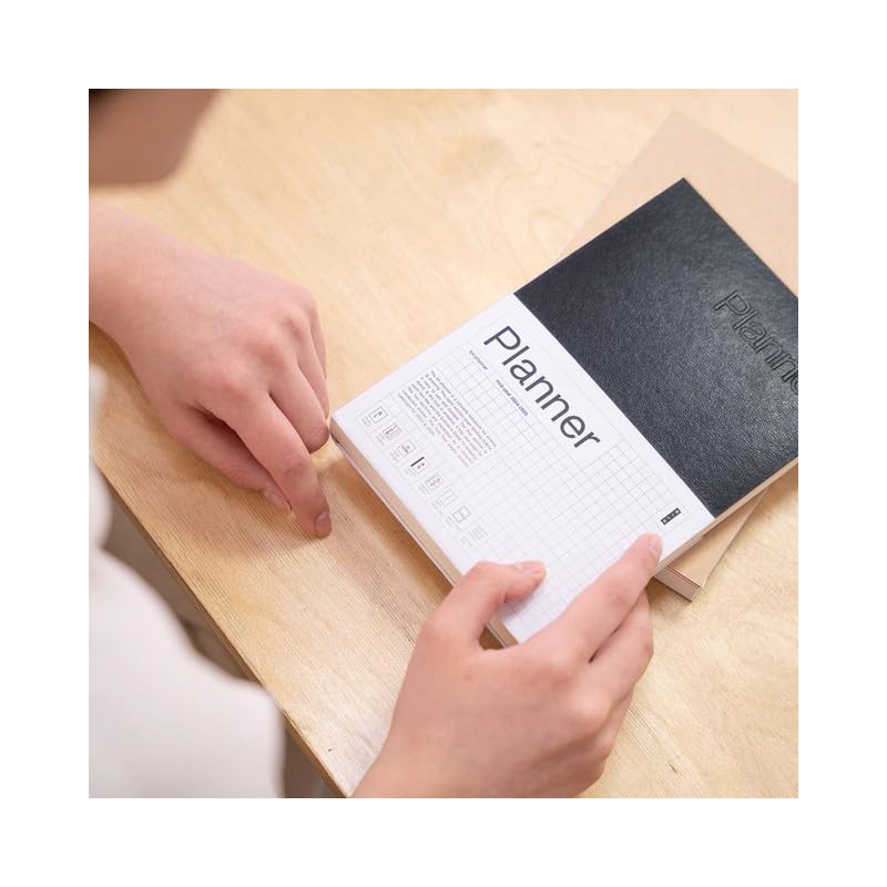 Basenotes A5 Planner, 256-Page Undated Yearly, Monthly & Daily Organizer,