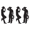 Beistle , 4 Piece Cowboy Silhouettes, 35'' & 37'' (Black)