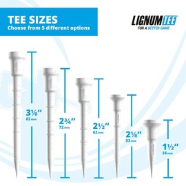 LIGNUM 50x More Durable Microwood Golf Tees 2 3/4 Inch - 72mm / Adjustable Golf Tee/Innovative Wood Fibre and Natural Adhesives/Golf Tee, Golf Tees 2 3/4, Tees Golf, Golf Ball Tees / 36 Pieces