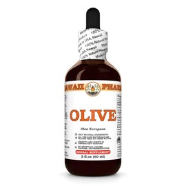 Olive (Olea Europaea) Dry Leaf Tincture, Made in Hawaii, Organic Raw Materials, All Natural, Vegan, Pure Liquid Extract - 2 fl.oz