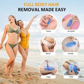 Sunvivi 2.5lb Hard Wax Beads, Wax Beans for Hair Removal, Waxing Beads for Sensitive Skin, Hair Removal Kit for Women Men Full Body, Facial, Brazilian, Bikini, Legs, Chest