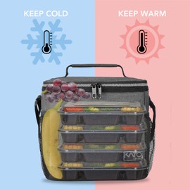 Large Insulated Lunch Bag for Women Men, 10L Leakproof Thermal Reusable Lunch Box for Adult & Kids by Tirrinia, Tall Meal Prep Lunch Cooler Tote for Office Work, Dark Grey