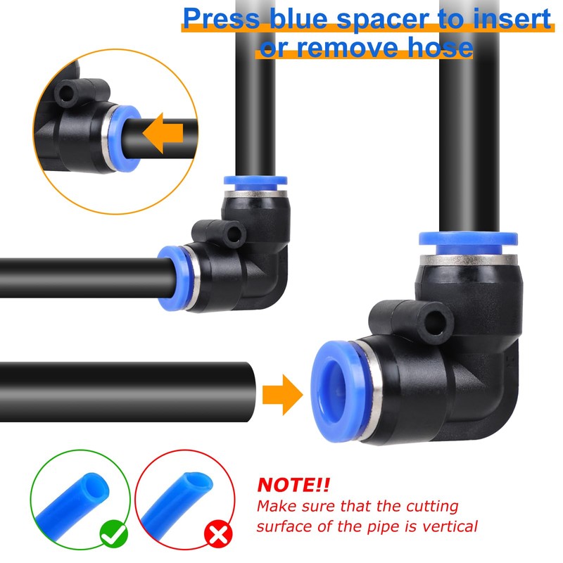 EFUTURETIME Pneumatic Connector Set for 8 mm Hose, Quick Couplings