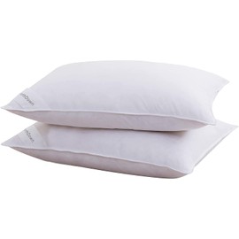 Goose Down Feather Pillows Hotel Collection Bed Pillow for Sleeping,100% Cotton Fabric, Good for Side and Back Stomach Sleeper Standard Size (1 Pack, White)
