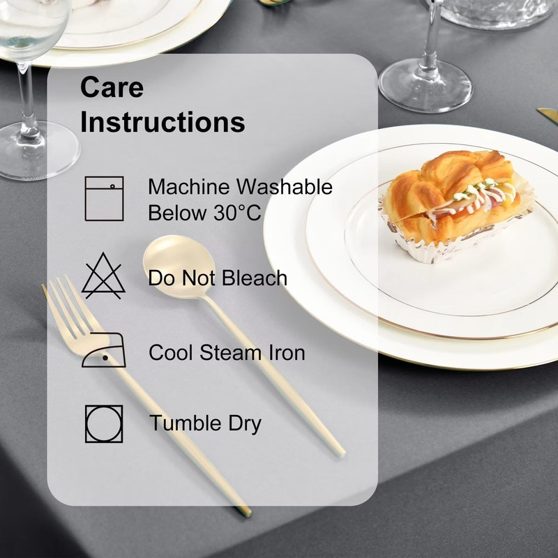 DWCN Table Cloth Wipe Clean Tablecloth Grey Round Tablecloth 140cm