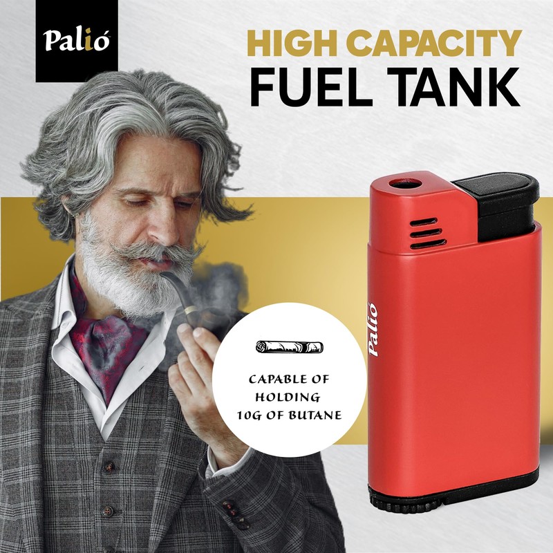 Palio Torcia Single Jet Flame Lighter, Refillable, Adjustable Torch Flame,