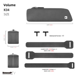 Rhinowalk Bicycle Frame Bag K34 - Waterproof TPU Bike Frame Bag with Straps & Screws, Aerodynamic Saddle Bag for Road Bike & City Bike (Black)