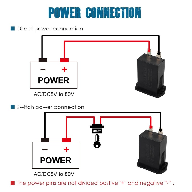 Runleader Mechanical Hour Meter for Maintenance, AC/DC 8V to 80V