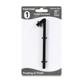 5" Floating Stainless Steel House Number,Modern Metal House Numbers,Decorative Number for House,Brick Wall,Mailbox Post with Nail Kit, 911 Visible,Coated Black (1)