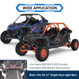 Wsays Upper Hood Hinge Ditch LED Light Pod Mount Brackets Compatible with Polaris RZR PRO R 4 2022-2025