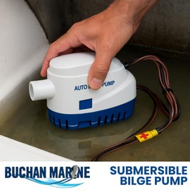 Buchan Marine Automatic Submersible Bilge Pump – 12V Boat Water Pump for Bilge Area – High Flow, Energy-Efficient, Corrosion-Resistant Marine – Easy Install for Boats & Vessels