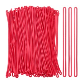 PATIKIL Luggage tag Loops, 100 Pcs PVC Luggage Loop Straps Bag Tag Loops Luggage Tag Holders Worm Loops Tag Holders for ID Card Bags Suitcase Label Fasteners, Red