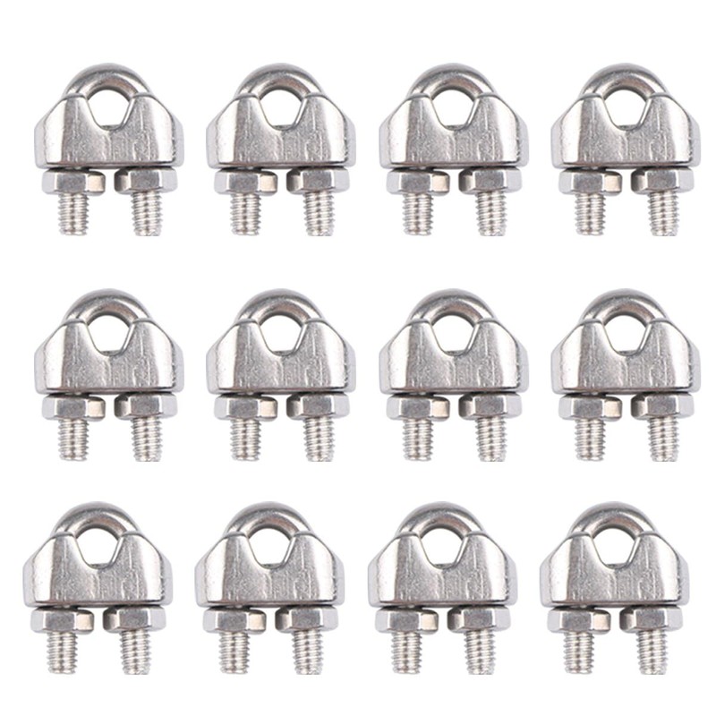 LAUQEE 6-Pcs Turnbuckle Tension Wire Rope with Eye&Hook (M6), 12-Pcs
