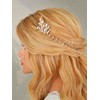 Kilshye Leaf Bride Wedding Hair Clips Gold Crystal Fairy Hair