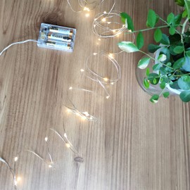 Timer Led String Lights,2 Pack Mini Battery Powered Copper Wire Starry Fairy Lights,Battery Operated Lights for Bedroom,Christmas,Parties,Wedding,Christmas Gift Decoration(5m/16ft Warm White)