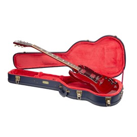 Crossrock Relief Series - Premium Wooden Case for SG Electric Guitars, featuring a Highly Textured Surface and Mink Imitation Fleece Interior - Ocean Blue (CRW630SGOB)