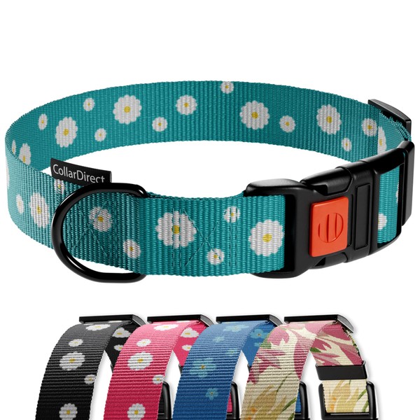 CollarDirect Floral Dog Collar Nylon Pattern Flower Print Adjustable Pet