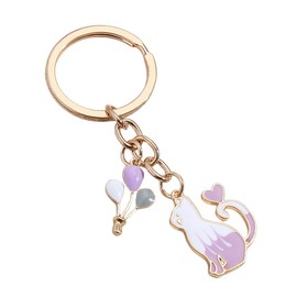 scicent Keychain Purple Cute Cat Key Chain and Charm for Handbags, Purses, Bags, Belts, Purple86