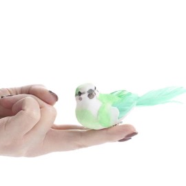 Factory Direct Craft Pack of 12 Colorful Green Ombre Artificial Mushroom 3-1/2" Birds