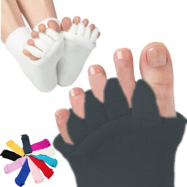 LACUPES Toe Stretch, Supporter, Therapy, Room Socks, Toe Massage, 5 Toe Socks, Women's, Men's, Expanding Goods, Soft, Hard Pad, Exercise, Gift, Present, gray (dark gray)