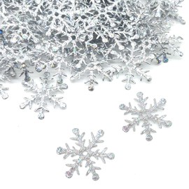 Christmas Confetti Glitter Snowflakes Table Confetti Silver Festive Snowflake Sequins Confetti Card Making, Scrapbooking, Sewing, Wedding Favors A3XHZX (2.5cm)