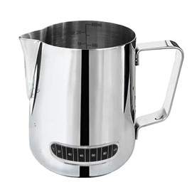 Milk Frothing Jug 600ml Thermometer Control Espresso Coffee Pitcher Measurements Inside for Latte Cappuccino Stainless Steel