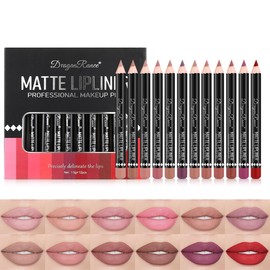 Baorder 12 Colours Lip Liner Pencil Set, Smooth Creamy Texture, Lip Plumper and Long-Lasting Waterproof, Matte Lip Liner Pack, Non-Stick, Lip Makeup Gift for Women