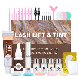Eyelash Perm Kit - Lash Lift and Tint Kit - Premium Eyelash Lifting Kit Lash Lifts - Lash Curling Suitable for Beginner, Curling, and Eyebrow Perm, Long-Lasting Lashes(Brown)
